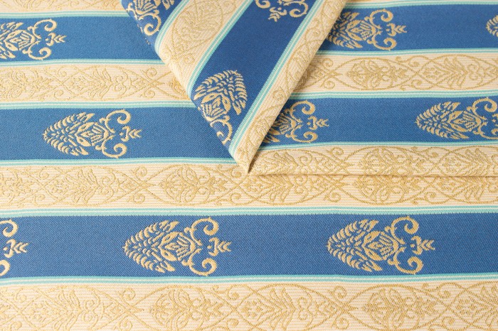 VEGA NIEBIESKA pasy beżowo niebieskie