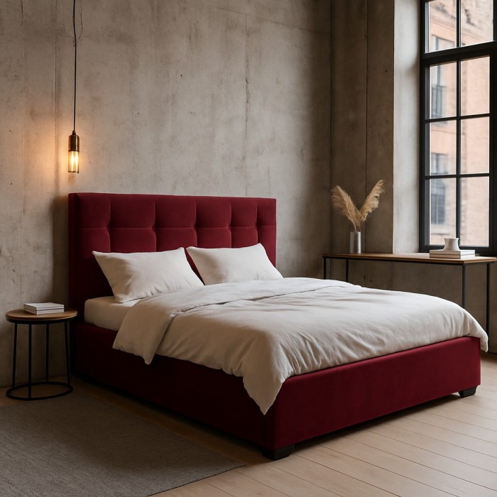 Melissa 8 łóżko tkanina welurowa gruba