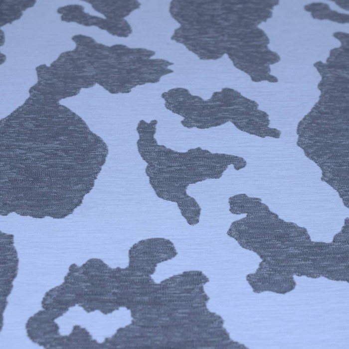 Milka popiel tkanina szenilowa we wzór krowy