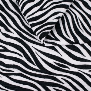 Zebra-2 tkanina we wzór zebry biało czarna