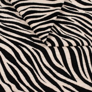 Zebra beż tkanina szenilowa we wzór zebry