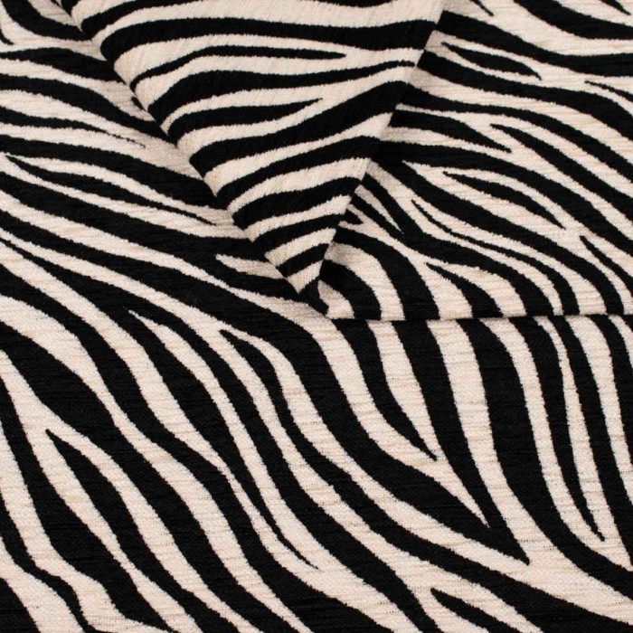 Zebra beż tkanina szenilowa we wzór zebry