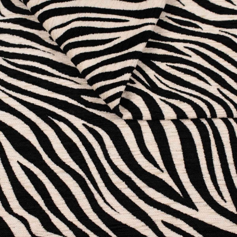 Zebra beż tkanina szenilowa we wzór zebry