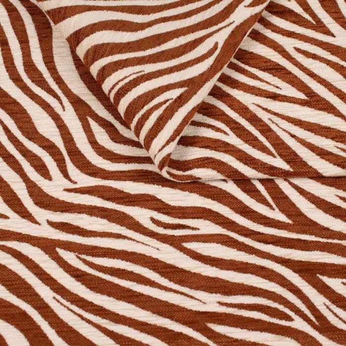 Zebra brąz tkanina szenilowa we wzór zebry