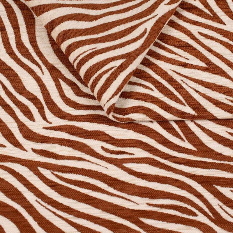 Zebra brąz tkanina szenilowa we wzór zebry