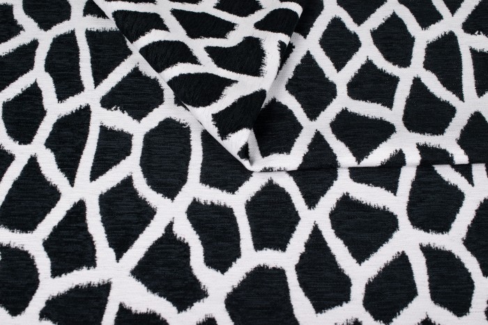 Kongo czarny szenilowa we wzór żyrafy