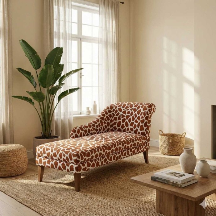 Kongo brąz szezlong aranżacja wzór żyrafy.jpg