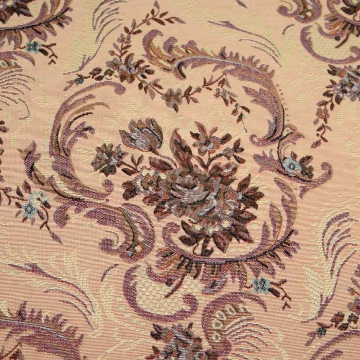 Tkanina tapicerska Medalion 190603 żakardowa w klasyczne kwiaty materiał obiciowy