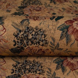 Roma koniak tkanina żakardowa kwiatowy wzór materiał obiciowy