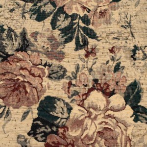 Struktura tkaniny tapicerskiej Roma krem elegancki żakard w kwiaty