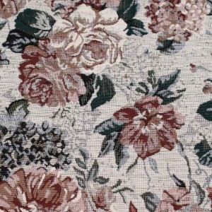 Tkanina meblowa Roma biała elegancki wzór kwiatowy żakard
