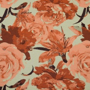 Laura orange tkanina tapicerska w angielskie kwiaty