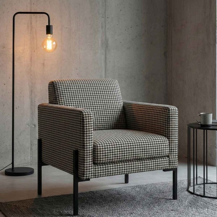 Amore czarny-aranżacja  wzór pepitki