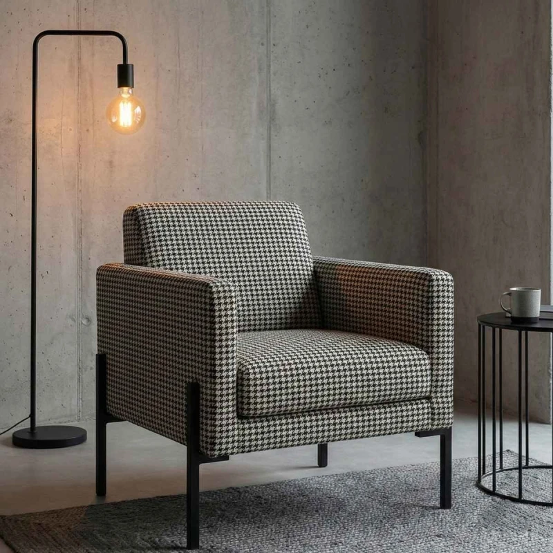 Amore czarny-aranżacja  wzór pepitki