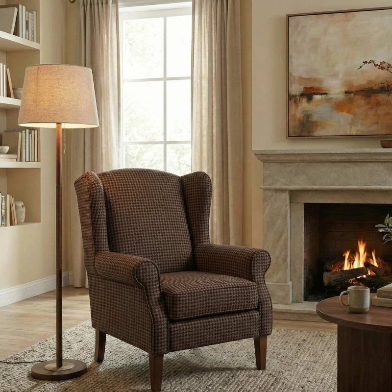 Amore brąz-aranżacja  wzór pepitki