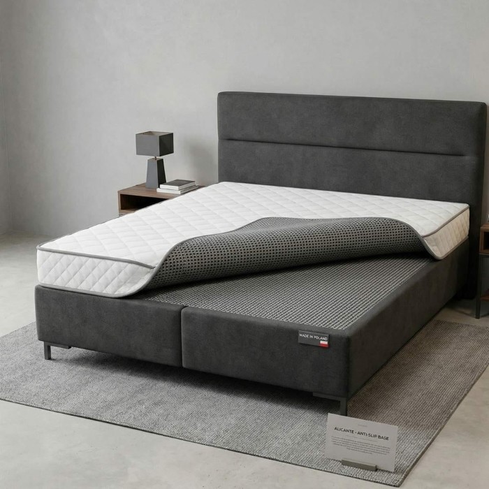 Antypoślizg aranżacja łóżko typu boxspring