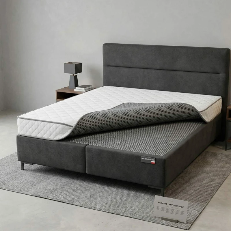 Antypoślizg aranżacja łóżko typu boxspring