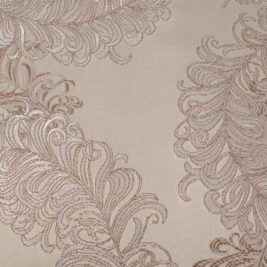 Tkanina tapicerska żakardowa Diva w kolorze kawy, zdobiona dużym, barokowym wzorem
