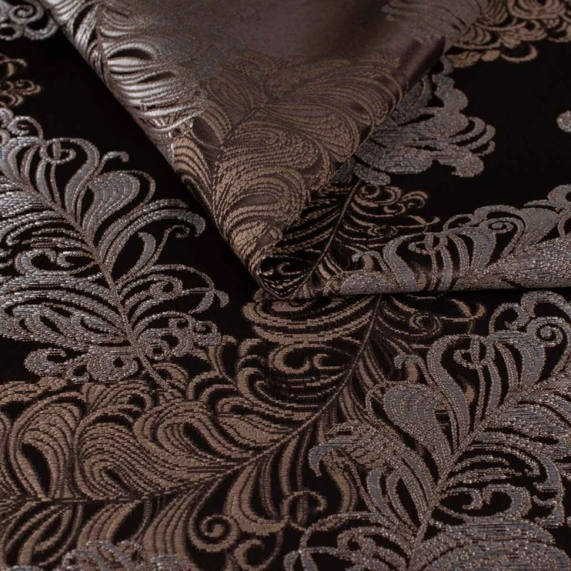 Gruby żakard obiciowy Diva w ciemnobrązowym kolorze na stylowe meble