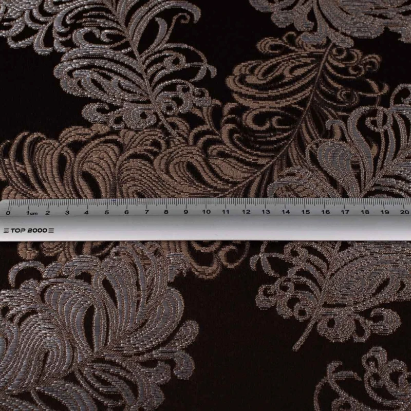 Gruby żakard obiciowy Diva w ciemnobrązowym kolorze na stylowe meble zdjęcie z miarą