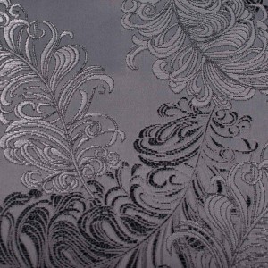 Grafitowa tkanina tapicerska żakardowa Diva zdobiona dużym, barokowym ornamentem