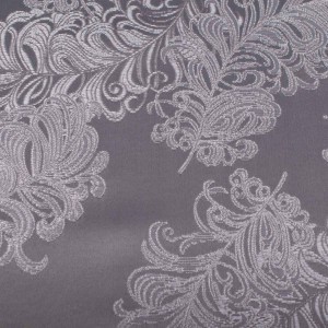 Jasnoszary materiał obiciowy Diva popiel w eleganckie, srebrzyste ornamenty klasyczne