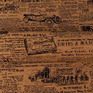 Złota tkanina obiciowa Oldpress z precyzyjnie tkanym wzorem starej gazety – Obiciowe.pl