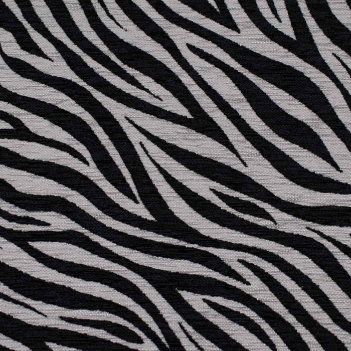 Zebra szaro-czarna. Tkanina obiciowa we wzory zwierzęce Zebra szaro-czarna – zbliżenie na strukturalny splot i tkany wzór materiału tapicerskiego.
