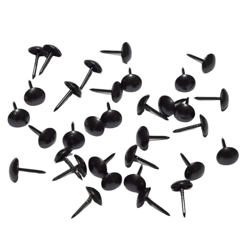 Gwoździe tapicerskie ozdobne 9,5 mm antico ciemny grafit pinezki meblowe 100 szt